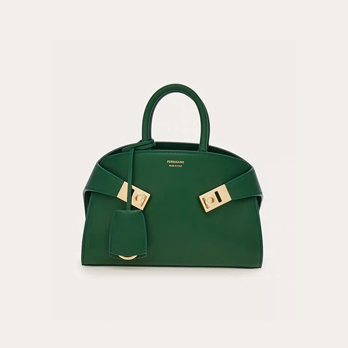 salvatore ferragamo mini hug dual gancio nappa leather top handle bag #215975